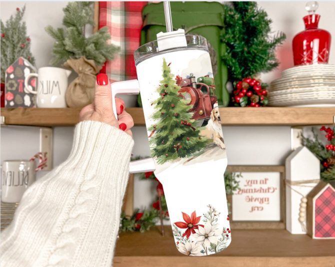 Christmas Snowman Custom Stanley Quencher 40Oz Stainless Steel Tumbler With Handle - Image 3