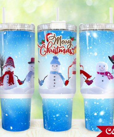 Christmas Snowman Custom Stanley Quencher 40Oz Stainless Steel Tumbler With Handle