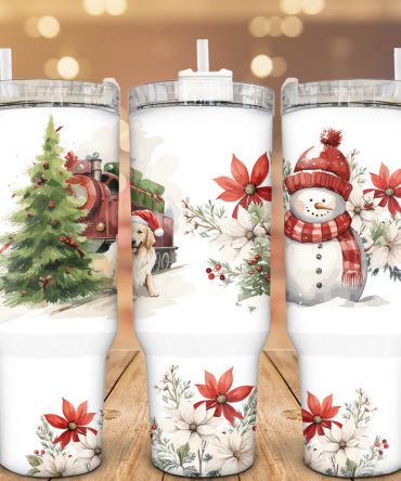 Christmas Snowman Custom Stanley Quencher 40Oz Stainless Steel Tumbler With Handle