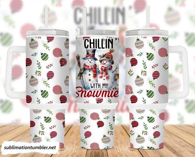 Christmas Snowman Custom Stanley Quencher 40Oz Stainless Steel Tumbler With Handle