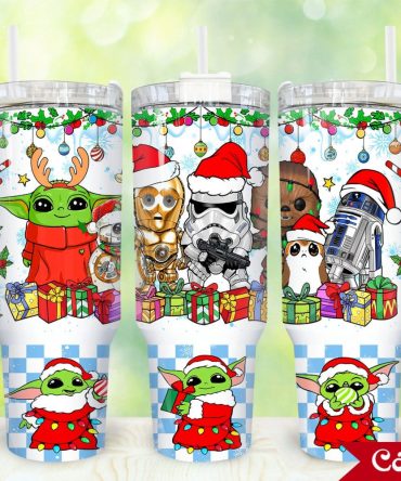 Christmas Star Wars Movies Custom Stanley Quencher 40Oz Stainless Steel Tumbler With Handle