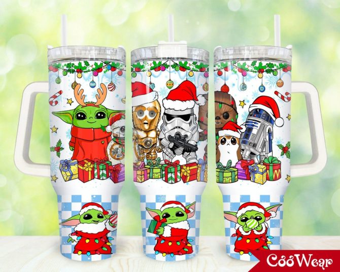 Christmas Star Wars Movies Custom Stanley Quencher 40Oz Stainless Steel Tumbler With Handle