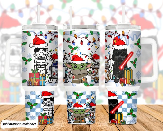Christmas Star Wars Movies Custom Stanley Quencher 40Oz Stainless Steel Tumbler With Handle