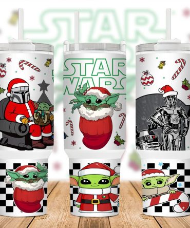 Christmas Star Wars Movies Custom Stanley Quencher 40Oz Stainless Steel Tumbler With Handle