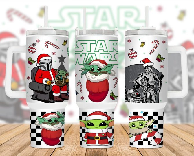 Christmas Star Wars Movies Custom Stanley Quencher 40Oz Stainless Steel Tumbler With Handle