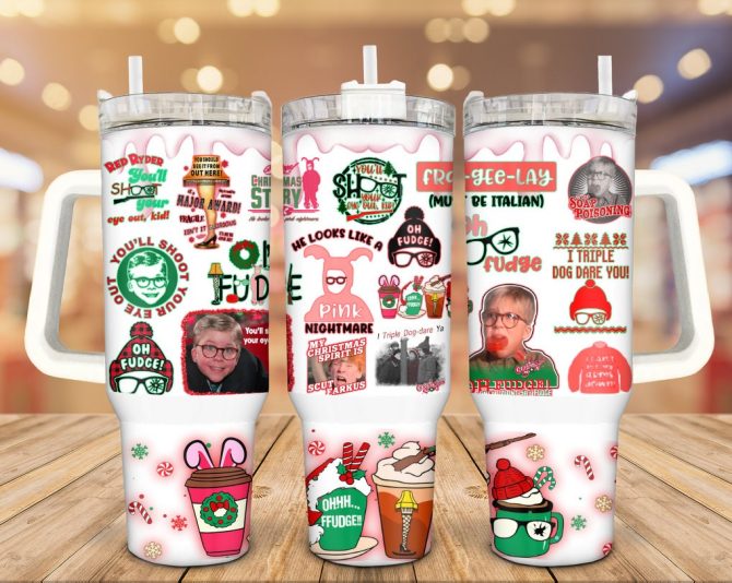 Christmas Story Movies Custom Stanley Quencher 40Oz Stainless Steel Tumbler With Handle