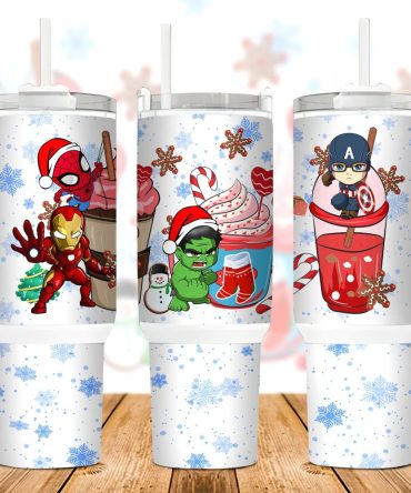 Christmas Superheroes Marvel Movies Custom Stanley Quencher 40Oz Stainless Steel Tumbler With Handle