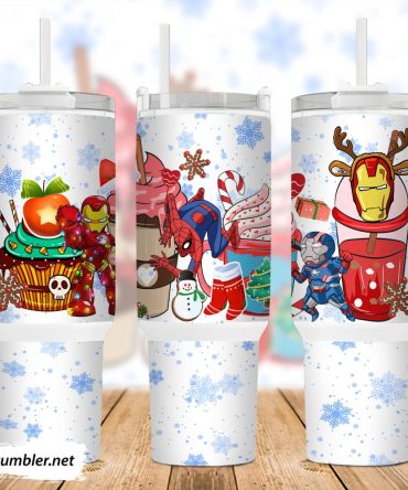 Christmas Superheroes Marvel Movies Custom Stanley Quencher 40Oz Stainless Steel Tumbler With Handle