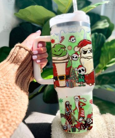 Christmas The Nightmare Before Christmas Disney Movies Custom Stanley Quencher 40Oz Stainless Steel Tumbler With Handle
