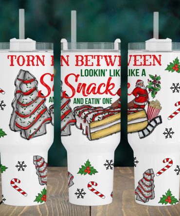 Christmas Tree Cake Funny Quote Custom Stanley Quencher 40Oz Stainless Steel Tumbler With Handle