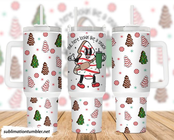 Christmas Tree Cakes Custom Stanley Quencher 40Oz Stainless Steel Tumbler With Handle
