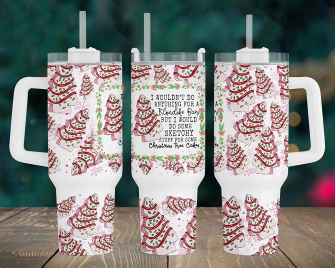 Christmas Tree Cakes Custom Stanley Quencher 40Oz Stainless Steel Tumbler With Handle