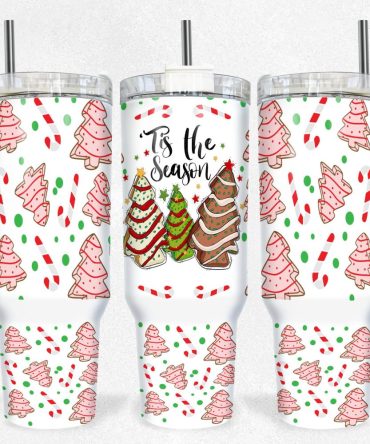 Christmas Tree Cakes Custom Stanley Quencher 40Oz Stainless Steel Tumbler With Handle
