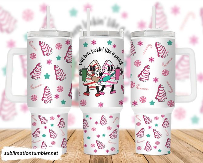 Christmas Tree Cakes Custom Stanley Quencher 40Oz Stainless Steel Tumbler With Handle