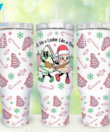 Christmas Tree Cakes Custom Stanley Quencher 40Oz Stainless Steel Tumbler With Handle