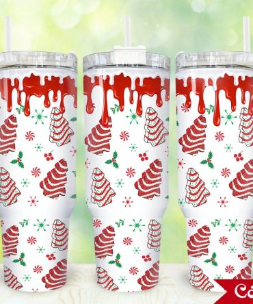 Christmas Tree Cakes Custom Stanley Quencher 40Oz Stainless Steel Tumbler With Handle