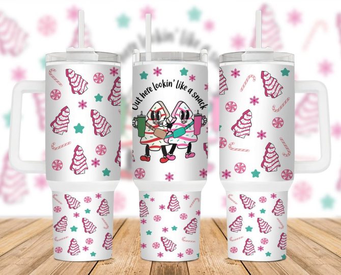 Christmas Tree Cakes Custom Stanley Quencher 40Oz Stainless Steel Tumbler With Handle