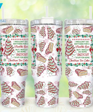 Christmas Tree Cakes Custom Stanley Quencher 40Oz Stainless Steel Tumbler With Handle