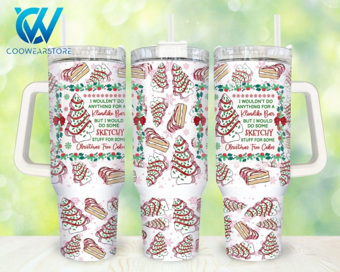 Christmas Tree Cakes Custom Stanley Quencher 40Oz Stainless Steel Tumbler With Handle
