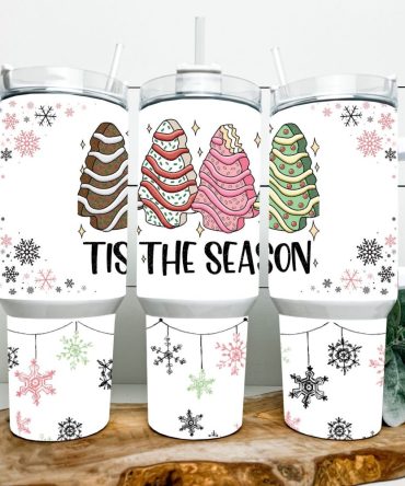 Christmas Tree Cakes Custom Stanley Quencher 40Oz Stainless Steel Tumbler With Handle