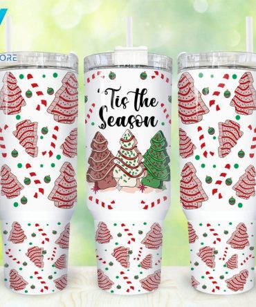 Christmas Tree Cakes Custom Stanley Quencher 40Oz Stainless Steel Tumbler With Handle