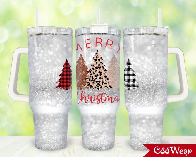 Christmas Trees Custom Stanley Quencher 40Oz Stainless Steel Tumbler With Handle