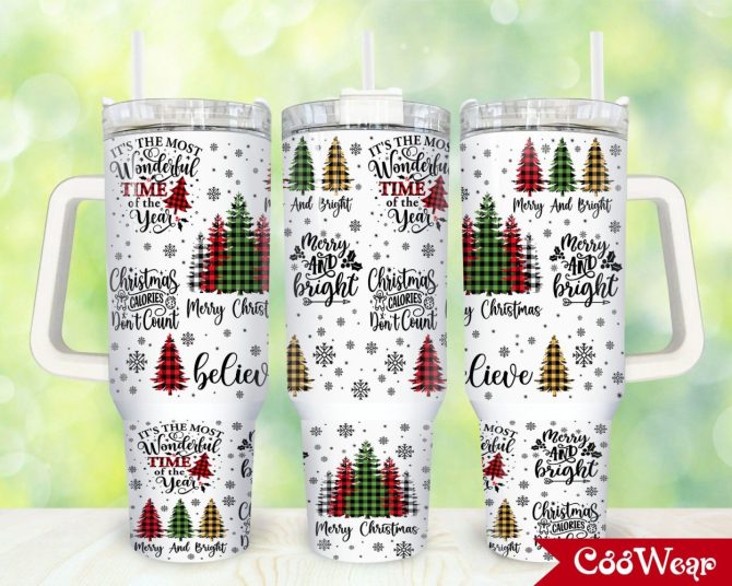 Christmas Trees Custom Stanley Quencher 40Oz Stainless Steel Tumbler With Handle