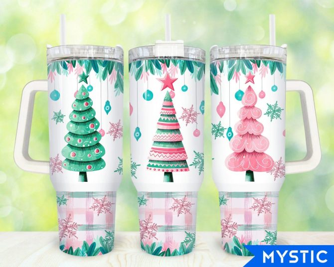 Christmas Trees Custom Stanley Quencher 40Oz Stainless Steel Tumbler With Handle