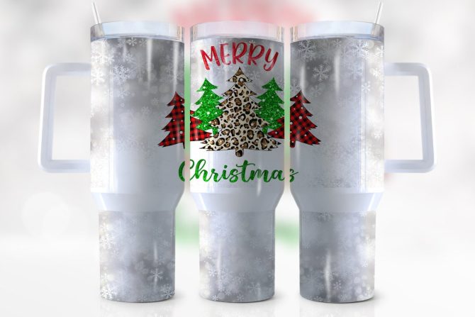Christmas Trees Custom Stanley Quencher 40Oz Stainless Steel Tumbler With Handle