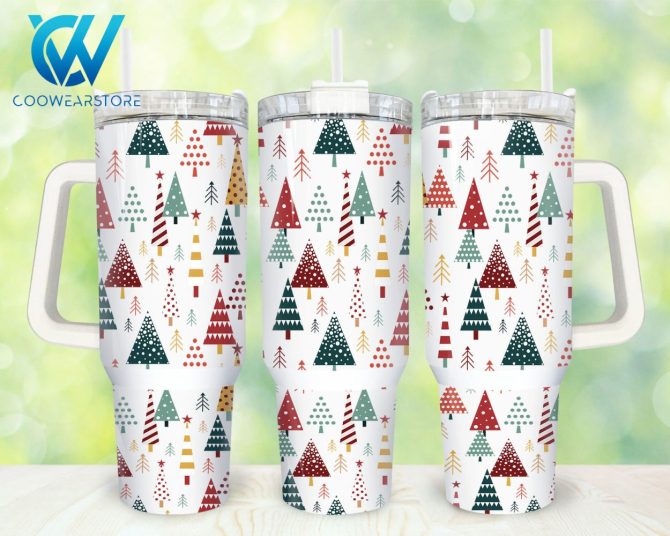 Christmas Trees Custom Stanley Quencher 40Oz Stainless Steel Tumbler With Handle