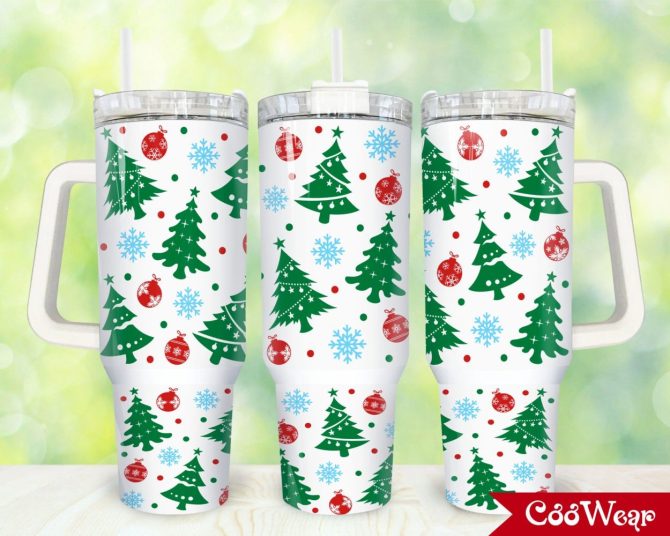 Christmas Trees Custom Stanley Quencher 40Oz Stainless Steel Tumbler With Handle