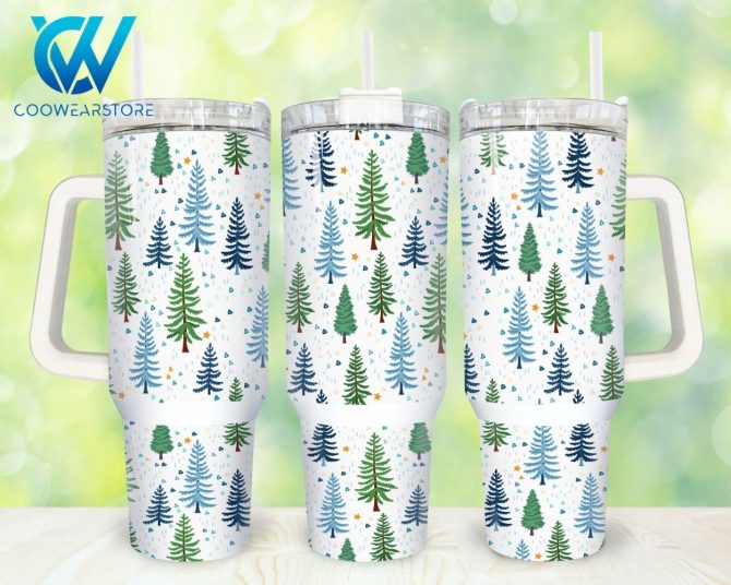 Christmas Trees Custom Stanley Quencher 40Oz Stainless Steel Tumbler With Handle
