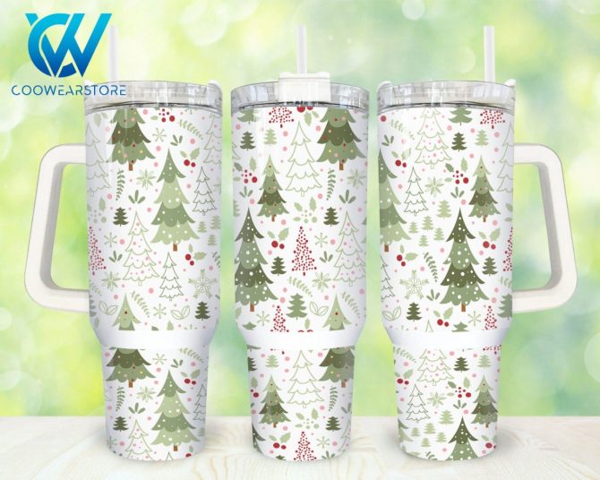 Christmas Trees Custom Stanley Quencher 40Oz Stainless Steel Tumbler With Handle
