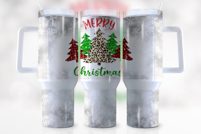 Christmas Trees Custom Stanley Quencher 40Oz Stainless Steel Tumbler With Handle