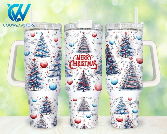 Christmas Trees Custom Stanley Quencher 40Oz Stainless Steel Tumbler With Handle