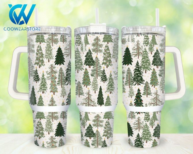 Christmas Trees Custom Stanley Quencher 40Oz Stainless Steel Tumbler With Handle