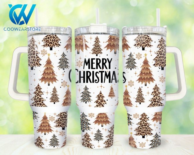 Christmas Trees Custom Stanley Quencher 40Oz Stainless Steel Tumbler With Handle