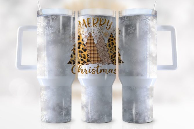 Christmas Trees Custom Stanley Quencher 40Oz Stainless Steel Tumbler With Handle