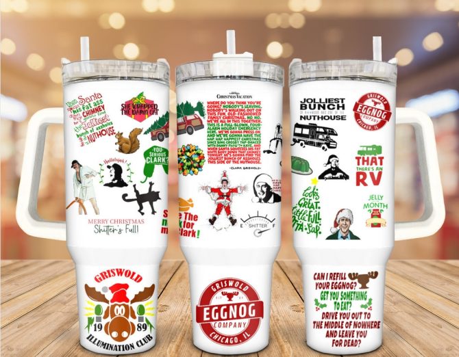 Christmas Vacation Movies Custom Stanley Quencher 40Oz Stainless Steel Tumbler With Handle