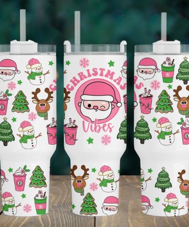 Christmas Vibes Custom Stanley Quencher 40Oz Stainless Steel Tumbler With Handle