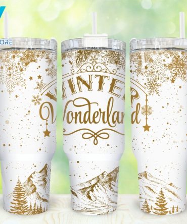 Christmas Winter Wonderland Custom Stanley Quencher 40Oz Stainless Steel Tumbler With Handle