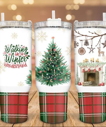 Christmas Winter Wonderland Custom Stanley Quencher 40Oz Stainless Steel Tumbler With Handle