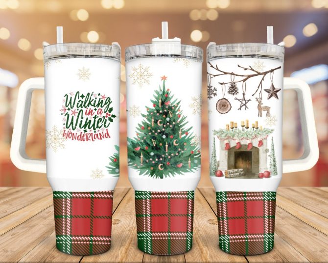 Christmas Winter Wonderland Custom Stanley Quencher 40Oz Stainless Steel Tumbler With Handle