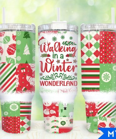 Christmas Winter Wonderland Custom Stanley Quencher 40Oz Stainless Steel Tumbler With Handle