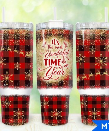 Christmas Wonderful Time Custom Stanley Quencher 40Oz Stainless Steel Tumbler With Handle