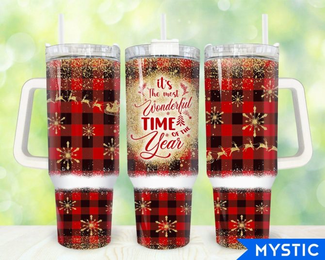 Christmas Wonderful Time Custom Stanley Quencher 40Oz Stainless Steel Tumbler With Handle