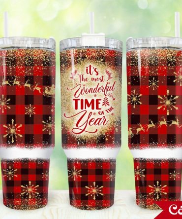 Christmas Wonderful Time Custom Stanley Quencher 40Oz Stainless Steel Tumbler With Handle
