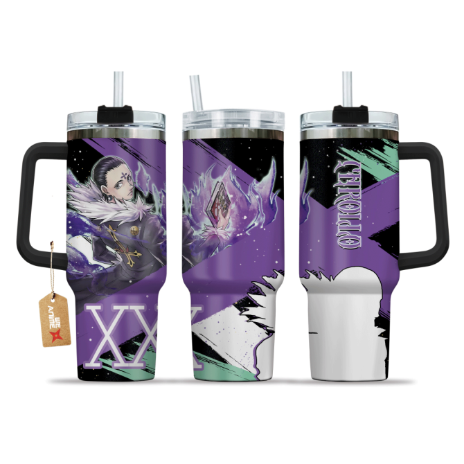 Chrollo Lucilfer Hunter X Hunter Anime Custom Stanley Quencher 40Oz Stainless Steel Tumbler With Handle
