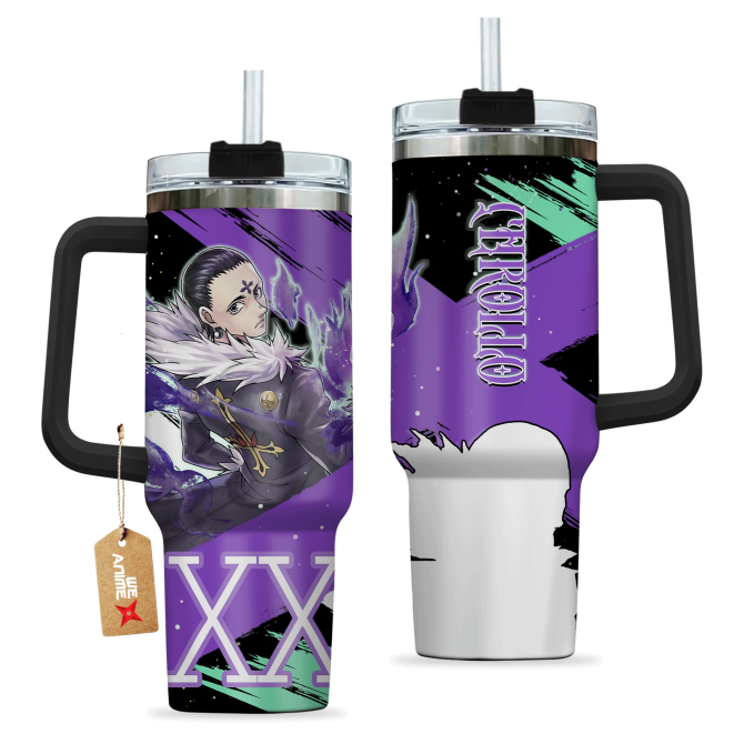 Chrollo Lucilfer Hunter X Hunter Anime Custom Stanley Quencher 40Oz Stainless Steel Tumbler With Handle - Image 2