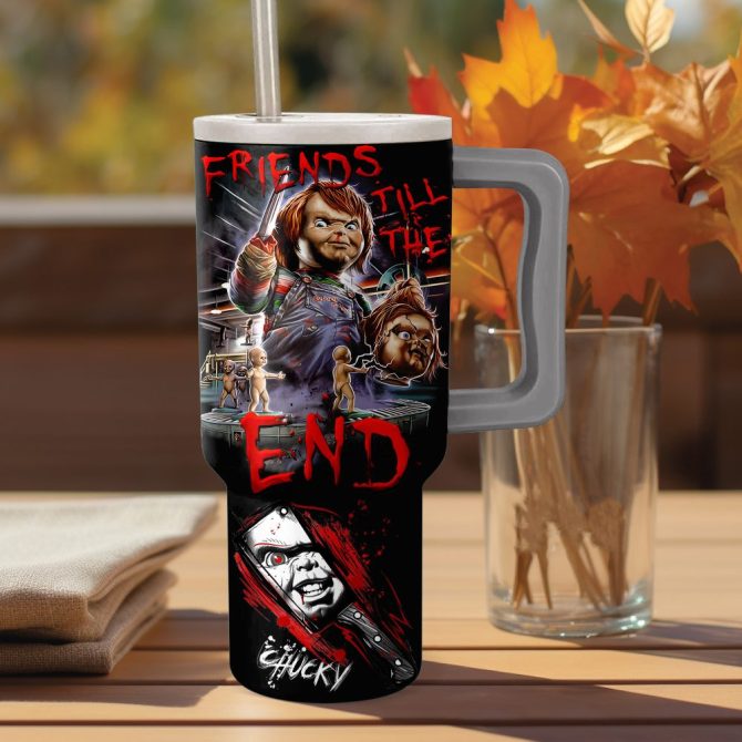 Chucky Child #8217;S Play Movies Custom Stanley Quencher 40Oz Stainless Steel Tumbler With Handle - Image 2